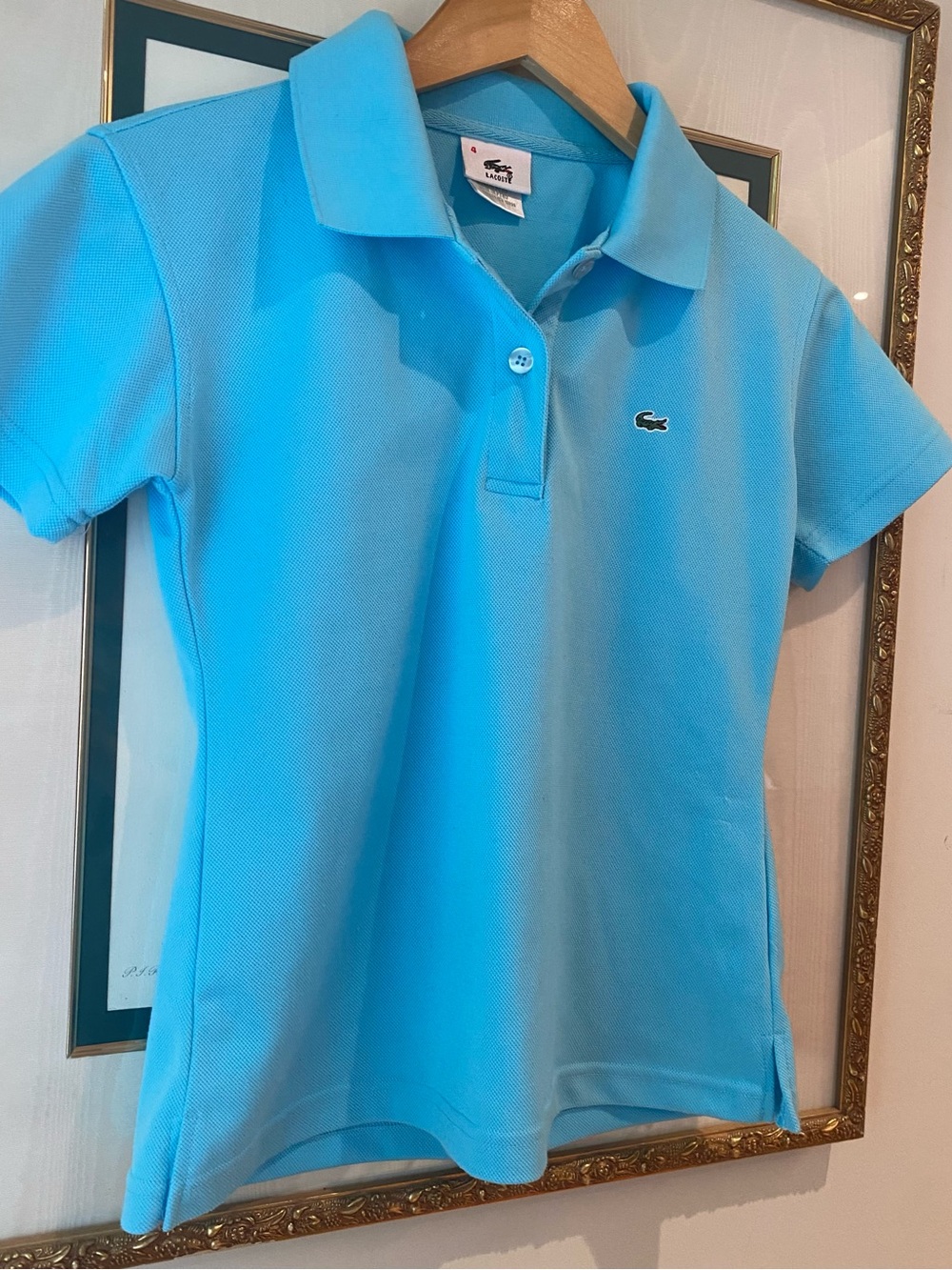 Lacoste Short Sleeve Polo Shirt - Aqua Blue